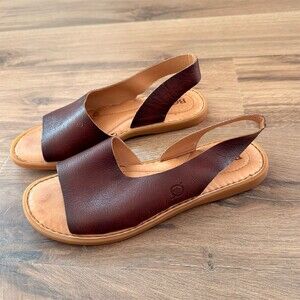 Born Inlet Women's Slingback Sandals Size 8 M Dark Tan Brown